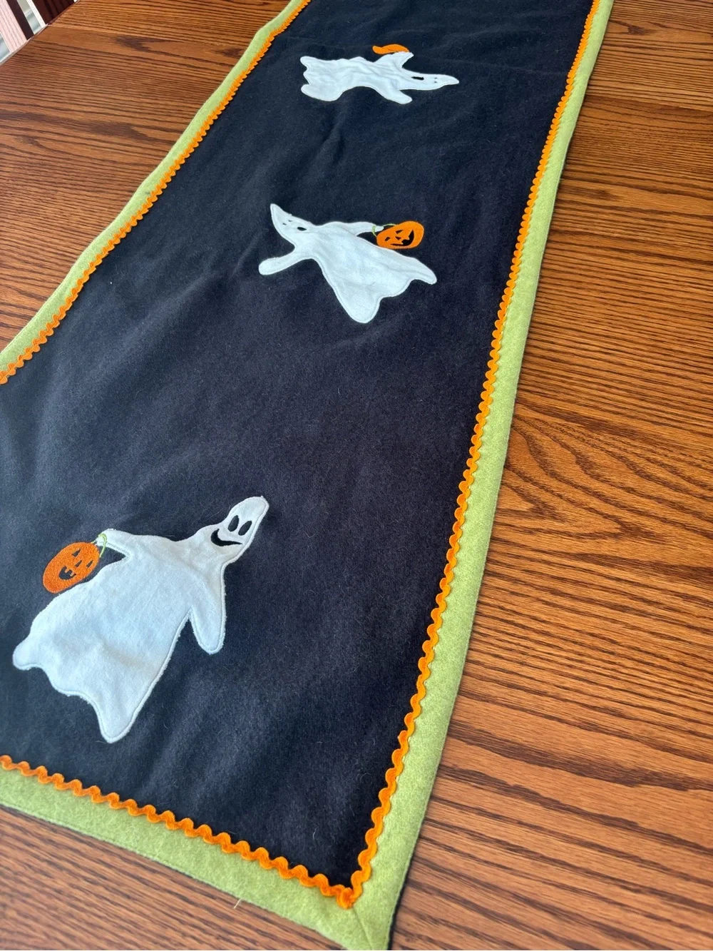 Halloween Table Runner Ghost Pumpkin Jack-O-Lantern Dining Autumn Decor Fall